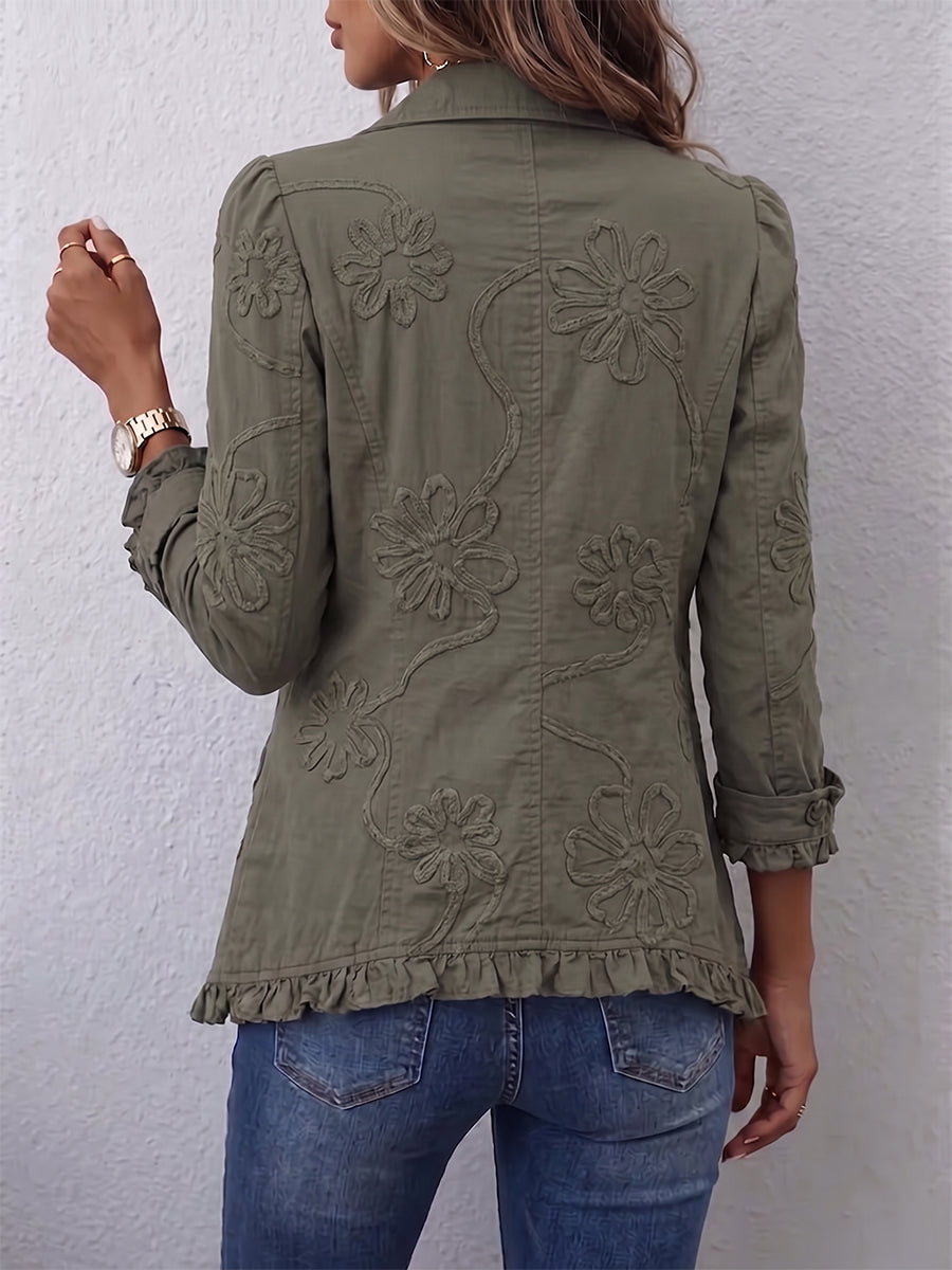 Amelia | Chaqueta floral verde oliva