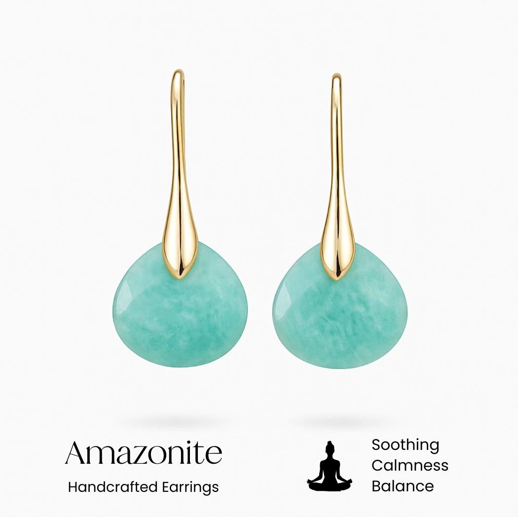 Pendientes Celeste | Piedra Turquesa y Acabado Dorado - Marina Durán