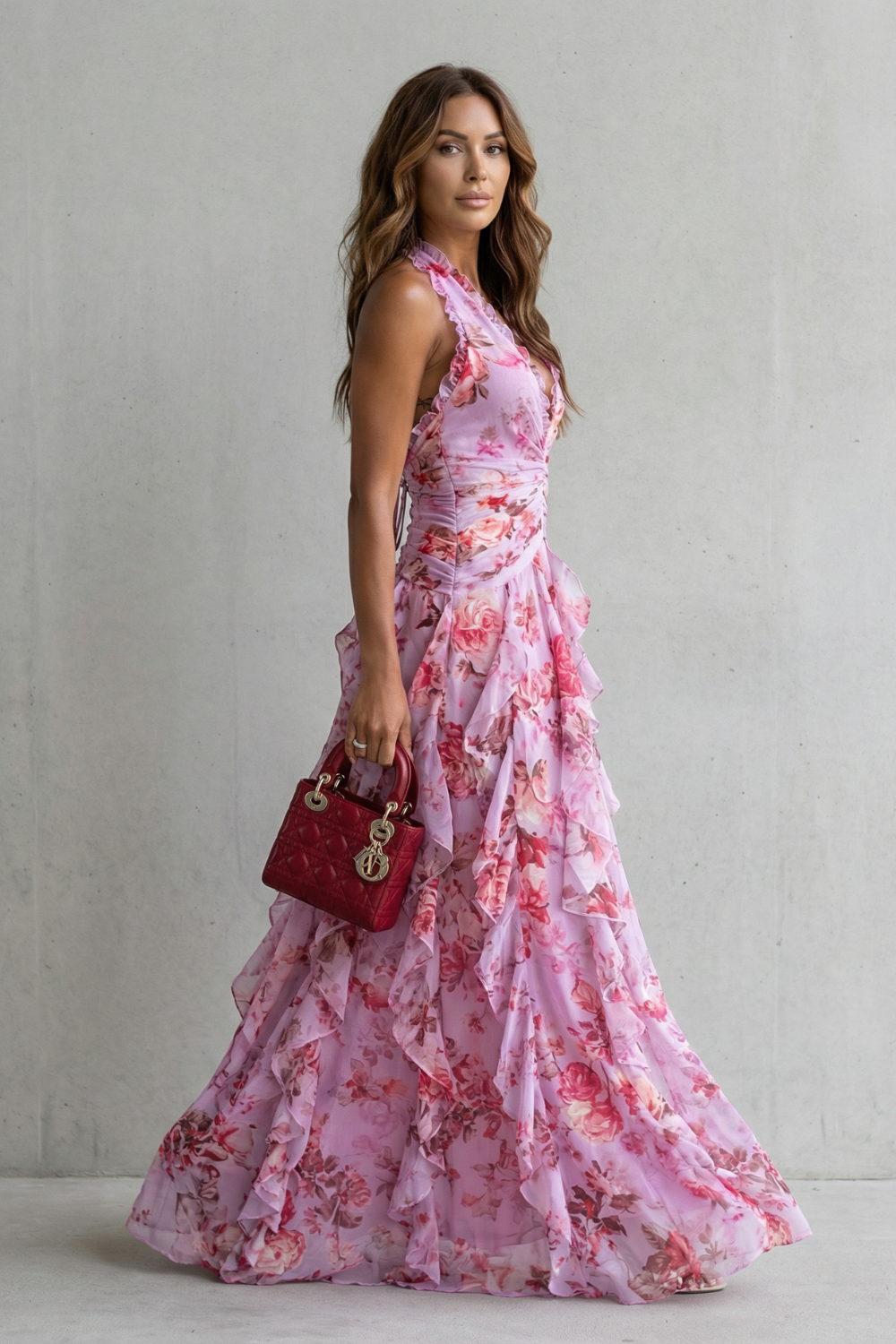 Marina | Vestido largo halter de caída fluida y elegante