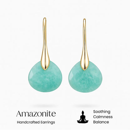 Pendientes Celeste | Piedra Turquesa y Acabado Dorado