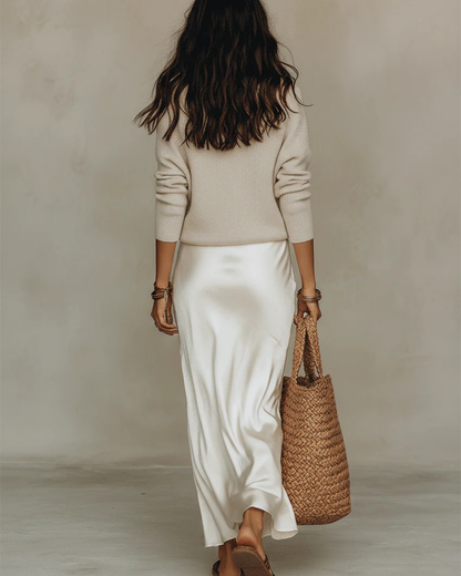 Alma | Vestido Midi Satinado de Lujo