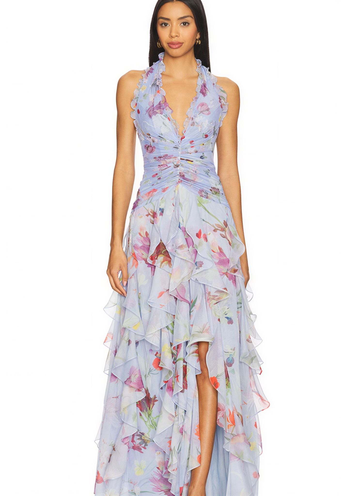 Marina | Vestido largo halter de caída fluida y elegante