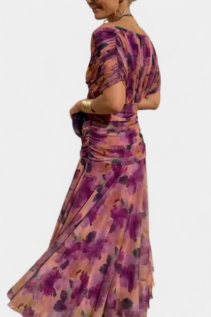Eloria | Vestido floral de caída vaporosa y etérea