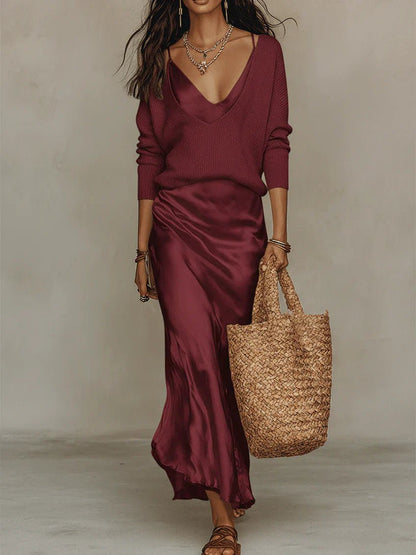 Alma | Vestido Midi Satinado de Lujo - Marina Durán