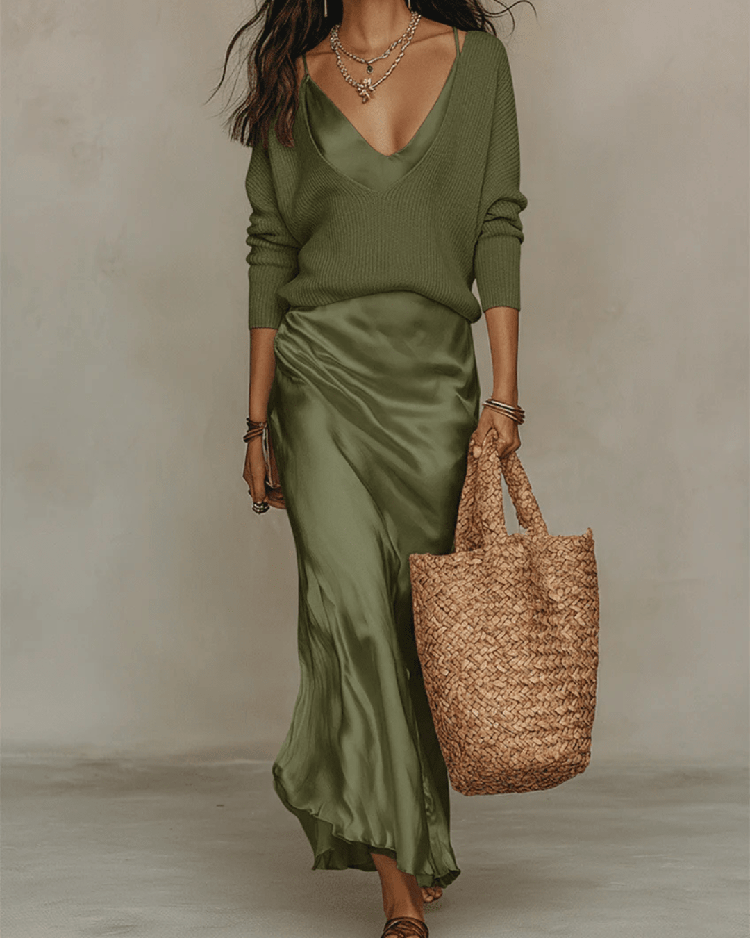 Alma | Vestido Midi Satinado de Lujo - Marina Durán