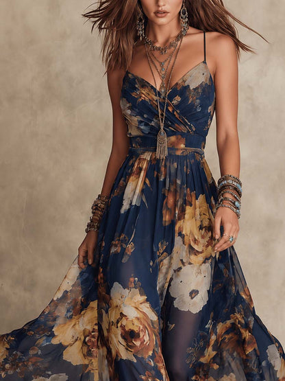 Dulce | Vestido Largo Floral con Tirantes, Elegante y Fresco para Cualquier Evento - Marina Durán