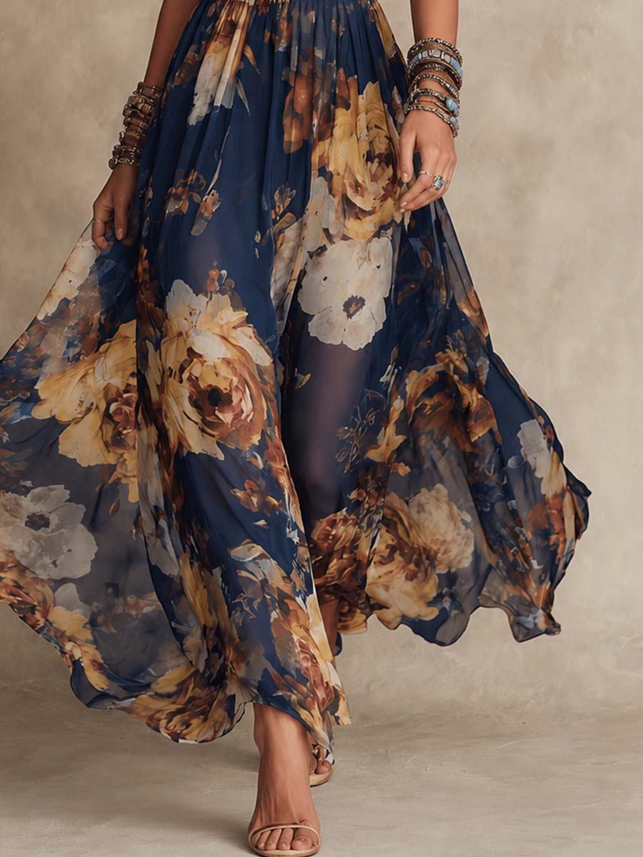 Dulce | Vestido Largo Floral con Tirantes, Elegante y Fresco para Cualquier Evento - Marina Durán