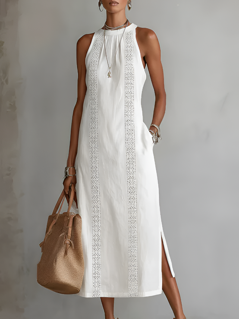 Jimena: Vestido midi bordado con delicados detalles