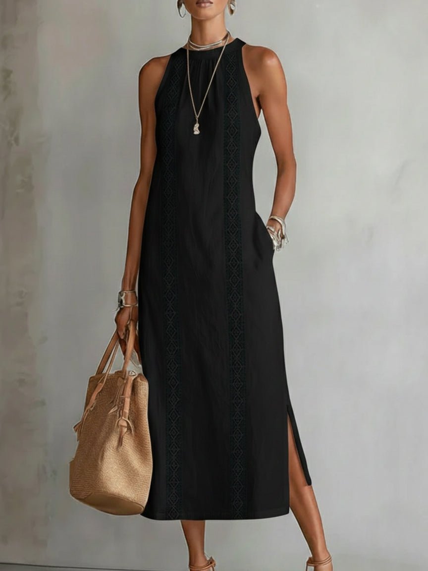 Jimena: Vestido midi bordado con delicados detalles - Marina Durán