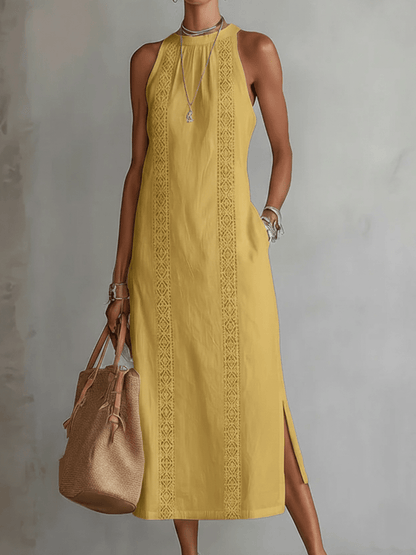 Jimena: Vestido midi bordado con delicados detalles - Marina Durán