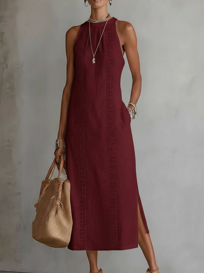 Jimena: Vestido midi bordado con delicados detalles - Marina Durán