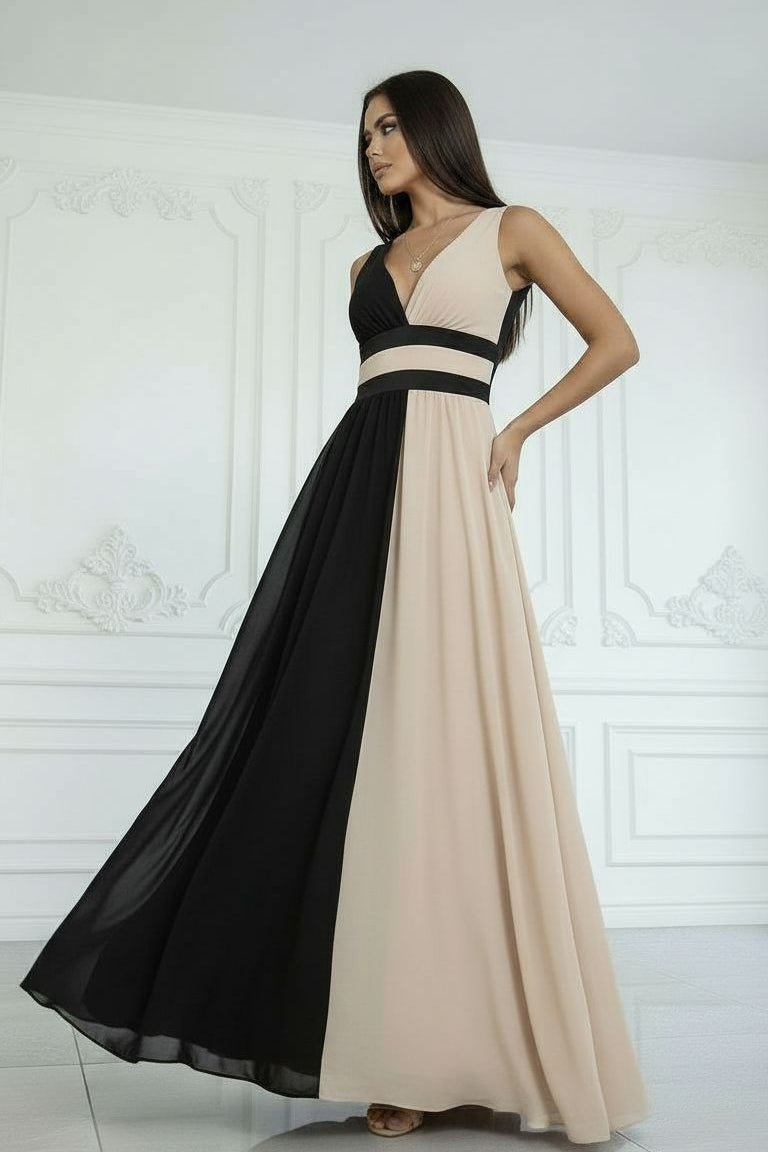 Laura | Vestido largo bicolor elegante y versátil - Marina Durán
