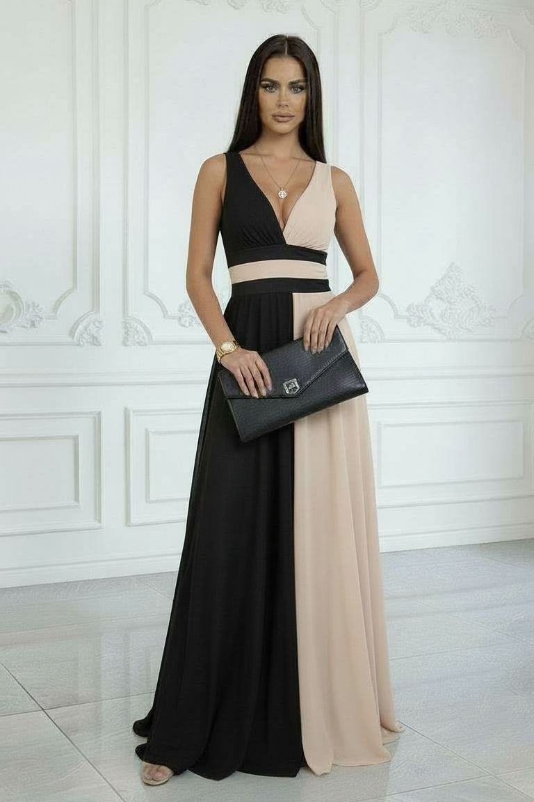 Laura | Vestido largo bicolor elegante y versátil - Marina Durán