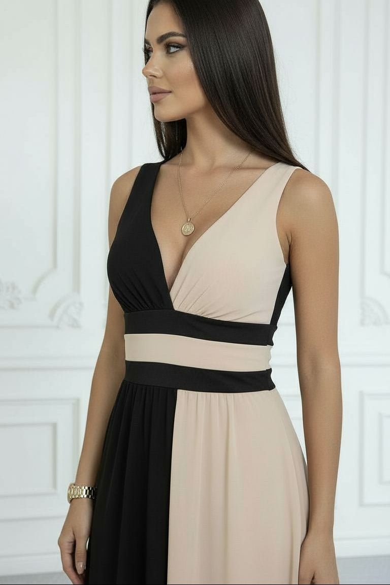 Laura | Vestido largo bicolor elegante y versátil - Marina Durán