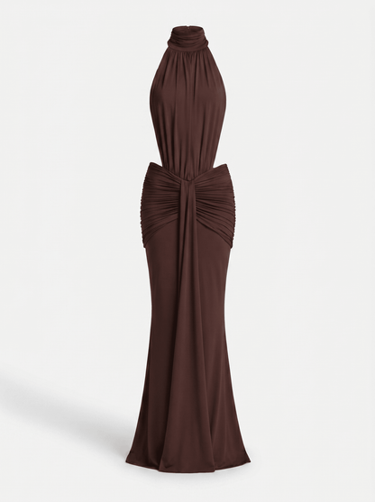 Silvia | Vestido Largo con Escote Halter - Elegancia y Glamour