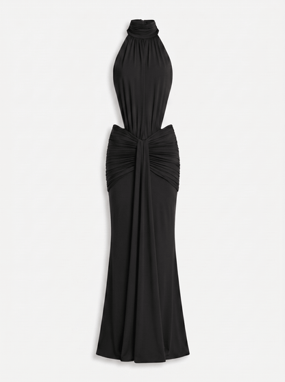 Silvia | Vestido Largo con Escote Halter - Elegancia y Glamour