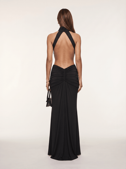 Silvia | Vestido Largo con Escote Halter - Elegancia y Glamour