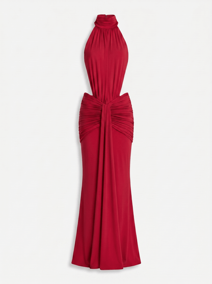 Silvia | Vestido Largo con Escote Halter - Elegancia y Glamour