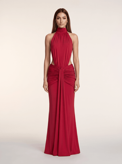 Silvia | Vestido Largo con Escote Halter - Elegancia y Glamour