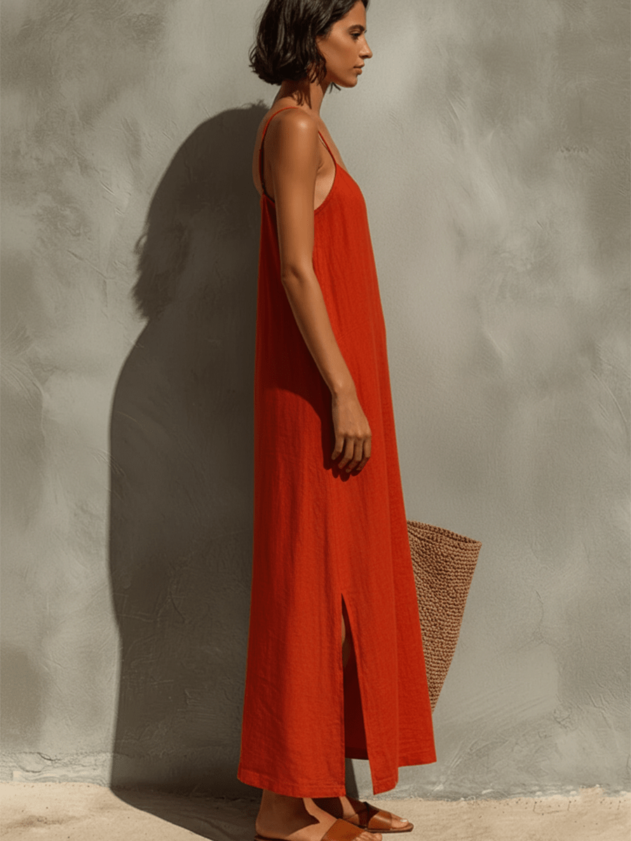Lina | Vestido boho de algodón con caída fluida - Marina Durán