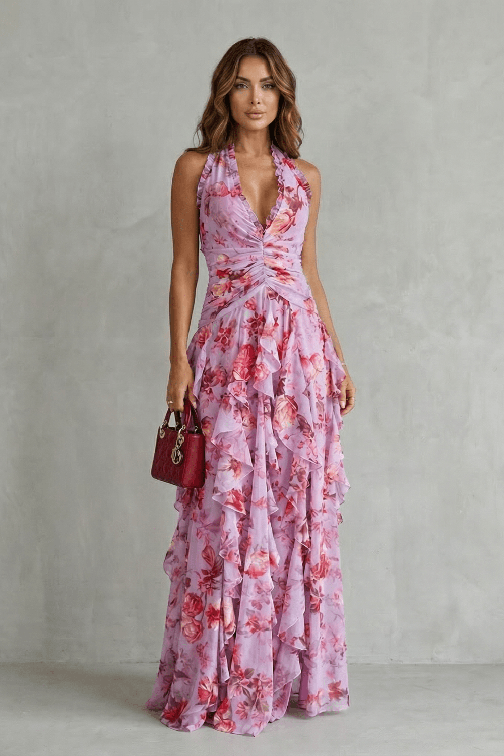 Marina | Vestido largo halter de caída fluida y elegante - Marina Durán