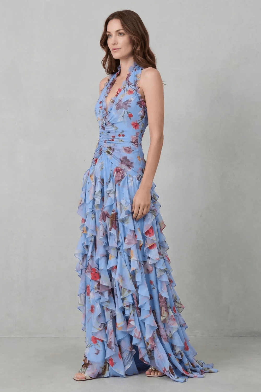 Marina | Vestido largo halter de caída fluida y elegante - Marina Durán