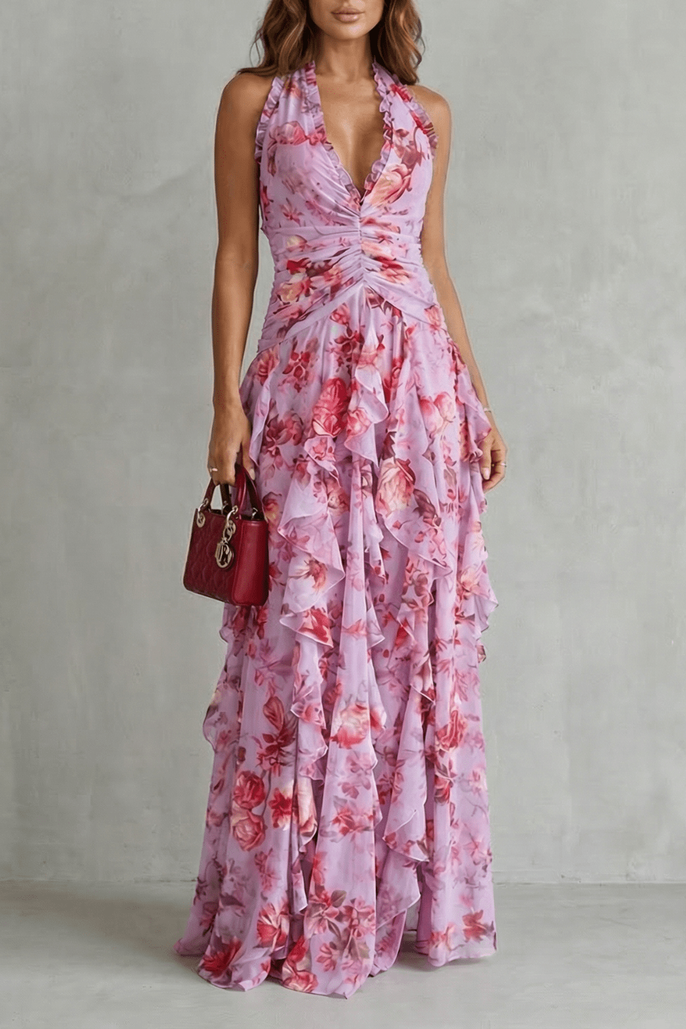 Marina | Vestido largo halter de caída fluida y elegante - Marina Durán