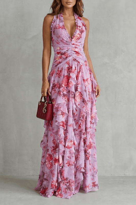 Marina | Vestido largo halter de caída fluida y elegante - Marina Durán