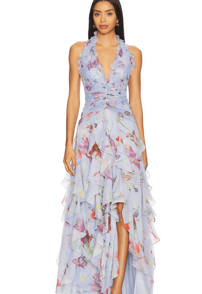Marina | Vestido largo halter de caída fluida y elegante - Marina Durán