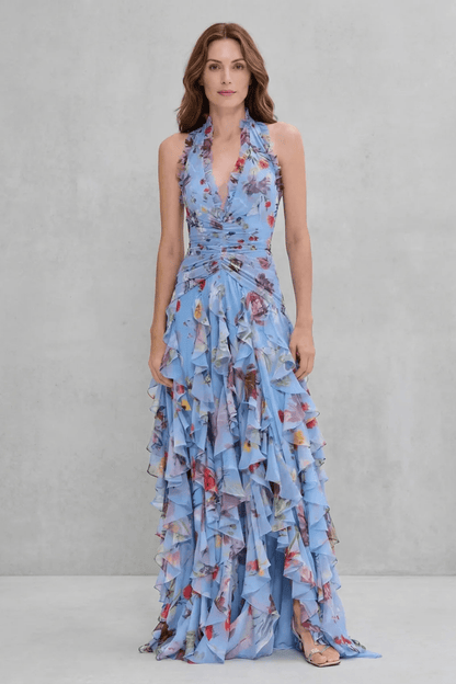 Marina | Vestido largo halter de caída fluida y elegante - Marina Durán