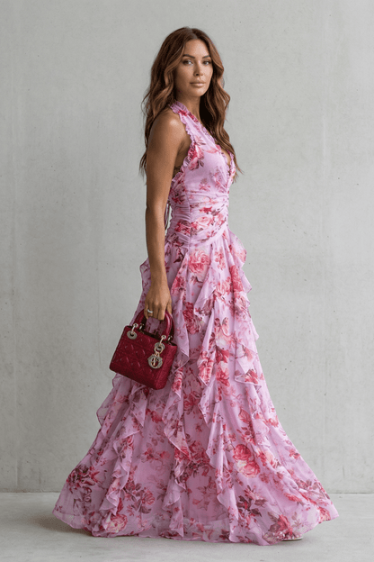 Marina | Vestido largo halter de caída fluida y elegante - Marina Durán