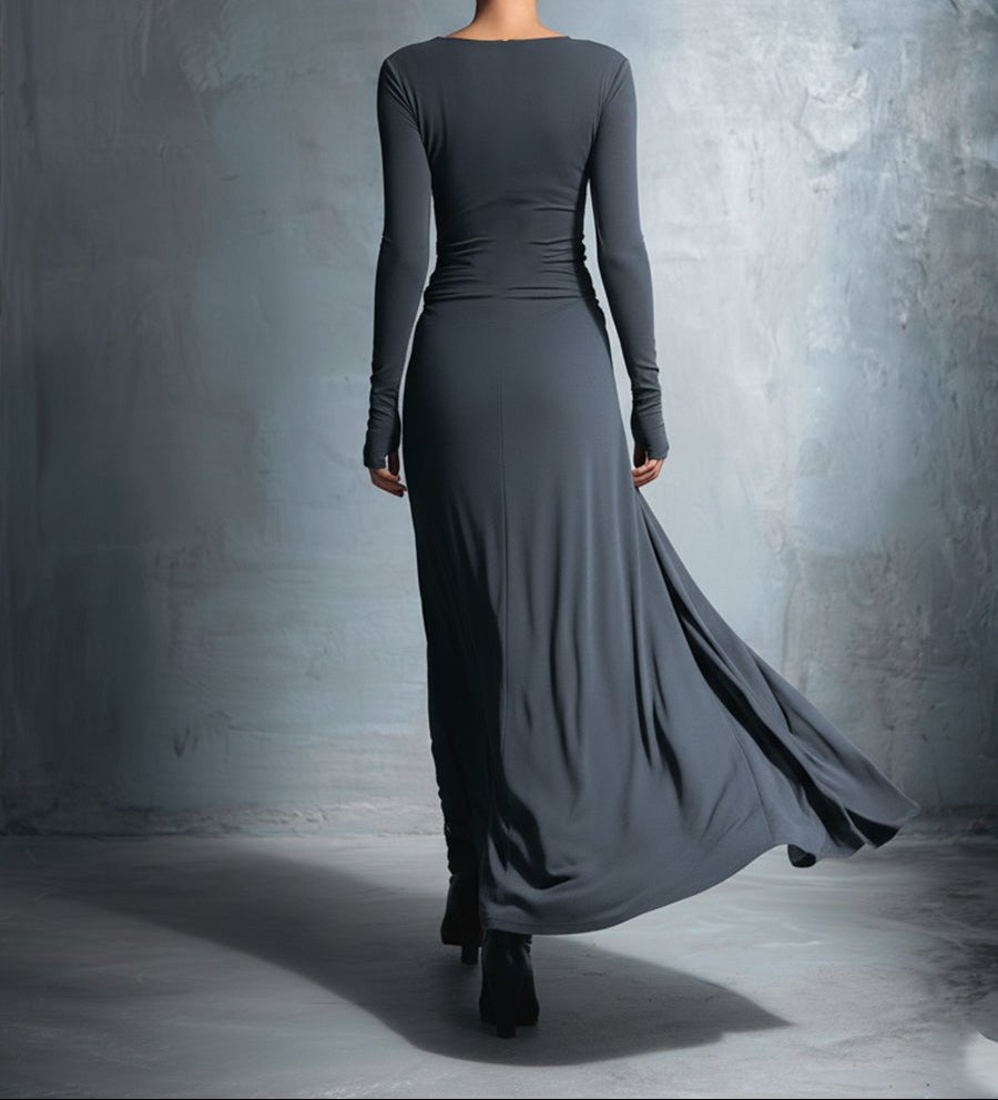 Natalia | Vestido maxi ajustado con nudo lateral - Marina Durán