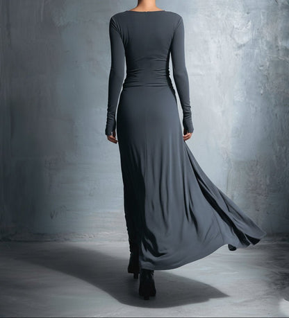 Natalia | Vestido maxi ajustado con nudo lateral - Marina Durán