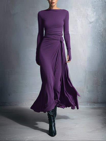 Natalia | Vestido maxi ajustado con nudo lateral - Marina Durán