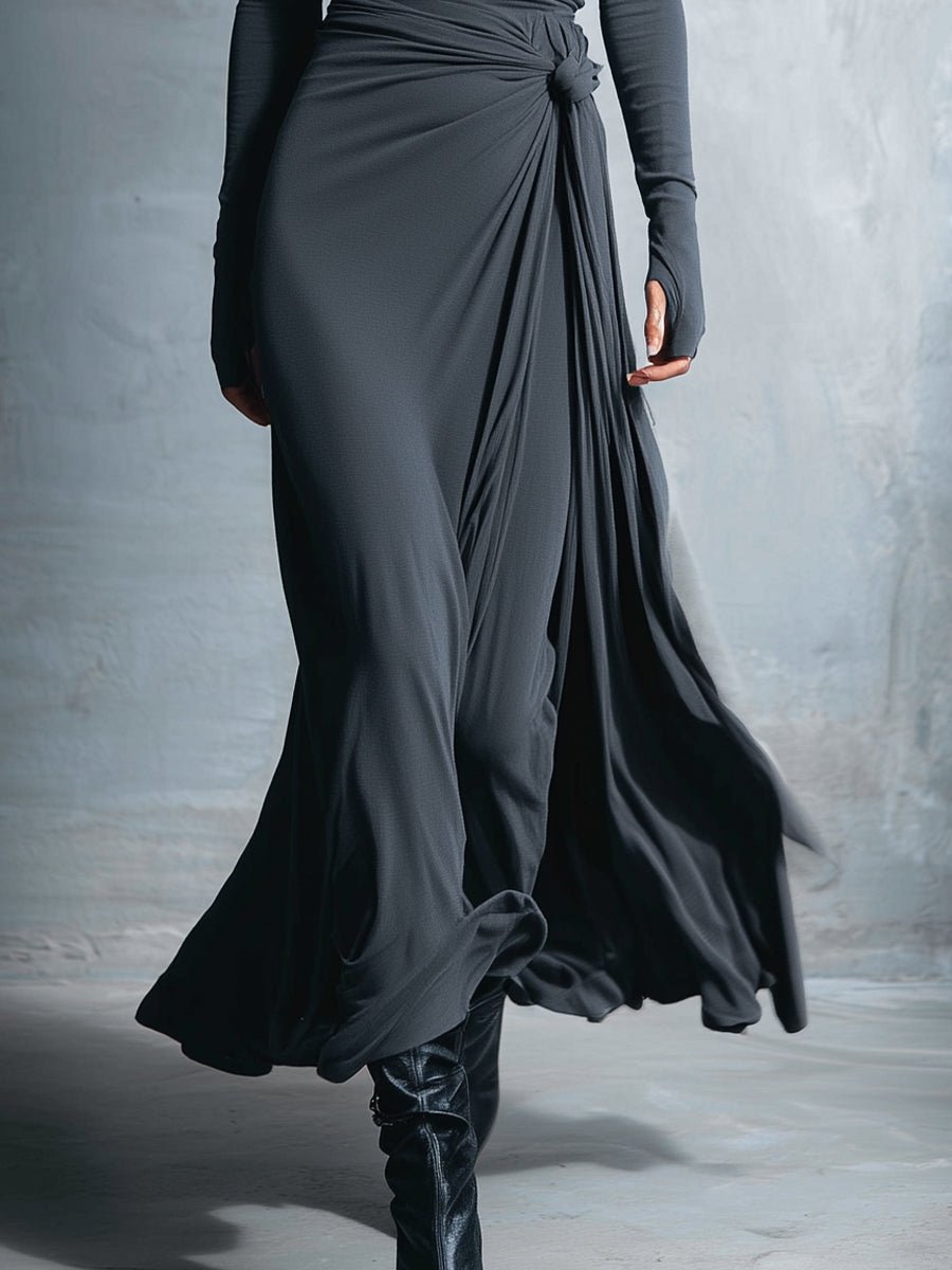 Natalia | Vestido maxi ajustado con nudo lateral - Marina Durán