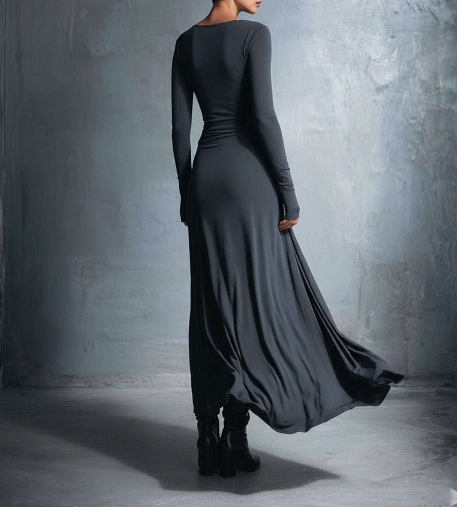 Natalia | Vestido maxi ajustado con nudo lateral - Marina Durán