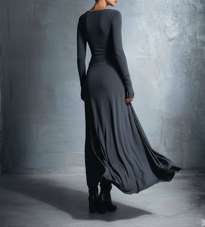 Natalia | Vestido maxi ajustado con nudo lateral - Marina Durán