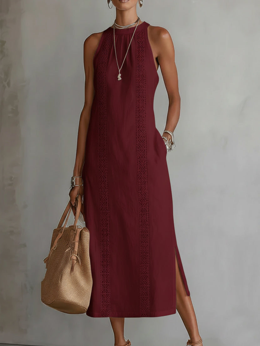 Jimena: Vestido midi bordado con delicados detalles