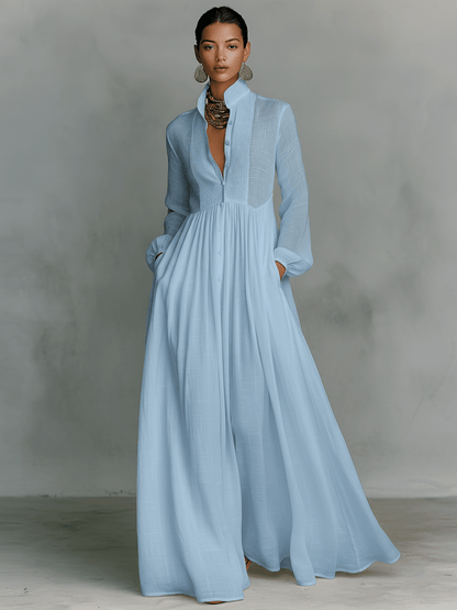 Rebeca | Vestido largo minimalista con líneas limpias y un toque elegante - Marina Durán