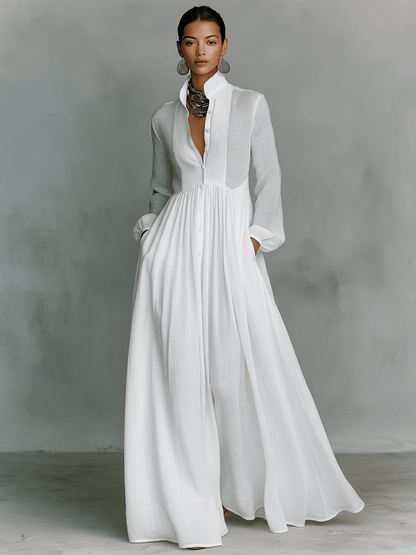 Rebeca | Vestido largo minimalista con líneas limpias y un toque elegante - Marina Durán