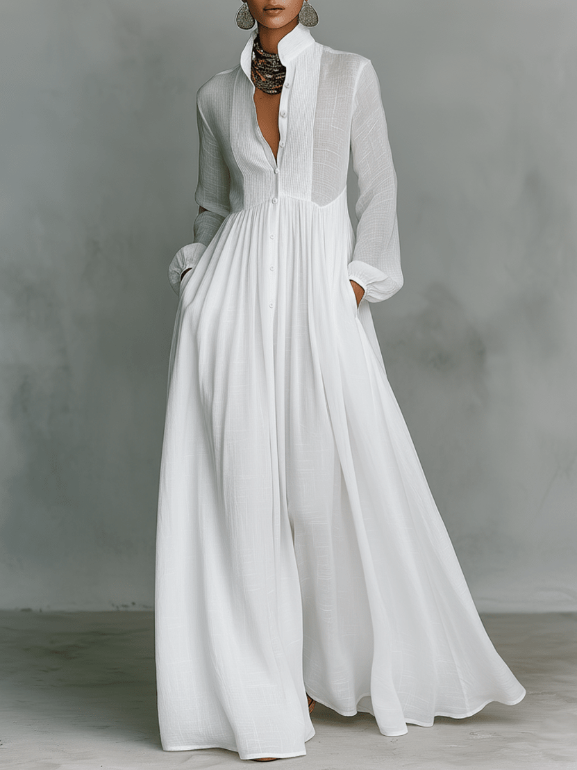 Rebeca | Vestido largo minimalista con líneas limpias y un toque elegante - Marina Durán
