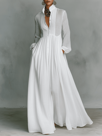 Rebeca | Vestido largo minimalista con líneas limpias y un toque elegante - Marina Durán