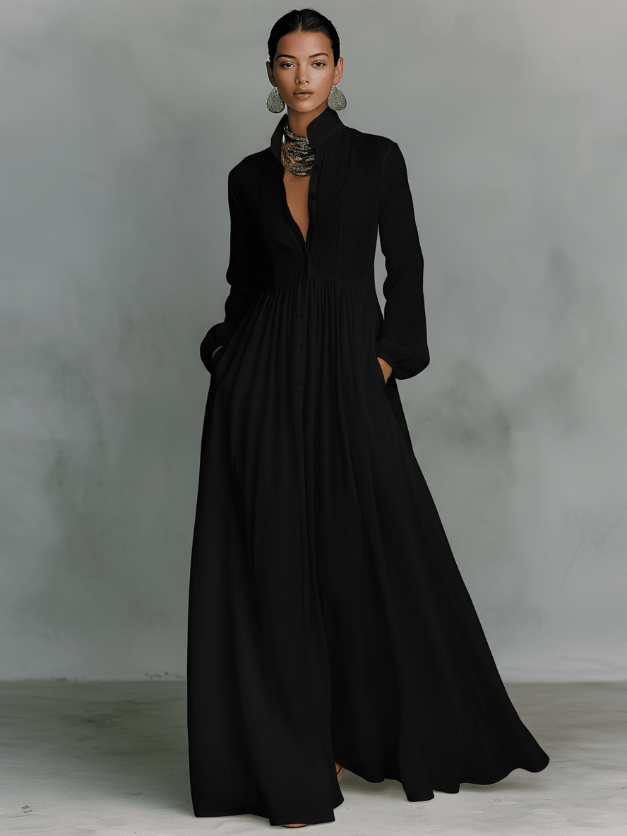 Rebeca | Vestido largo minimalista con líneas limpias y un toque elegante - Marina Durán