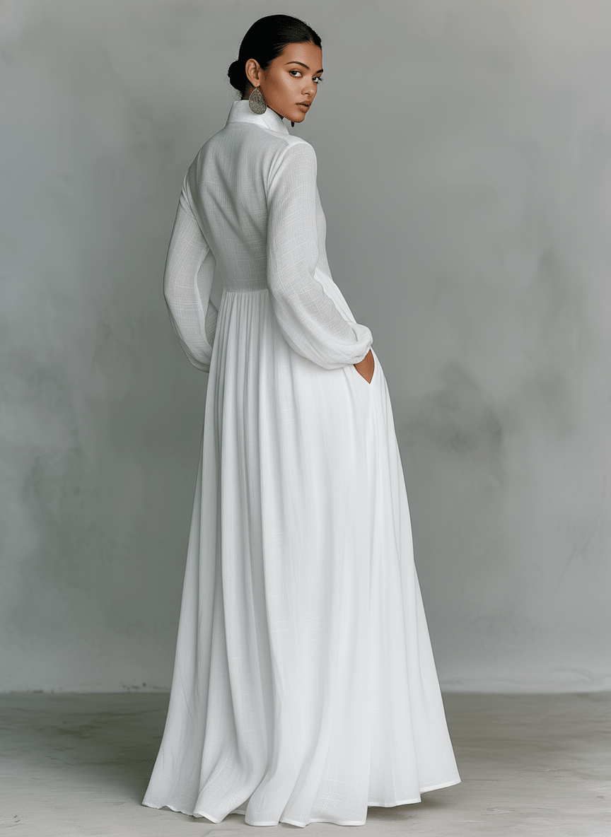 Rebeca | Vestido largo minimalista con líneas limpias y un toque elegante - Marina Durán
