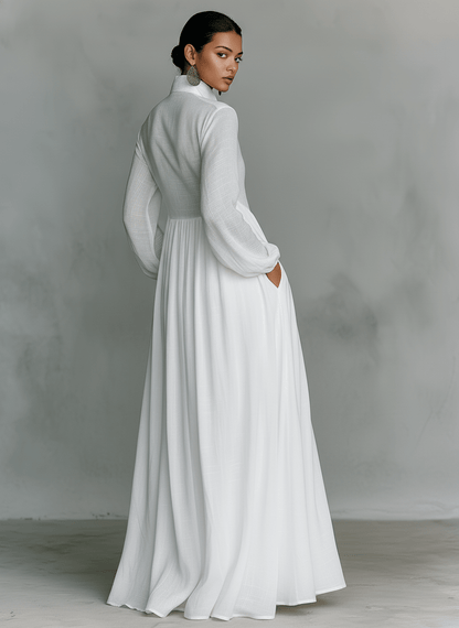 Rebeca | Vestido largo minimalista con líneas limpias y un toque elegante - Marina Durán