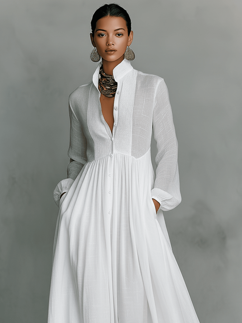 Rebeca | Vestido largo minimalista con líneas limpias y un toque elegante - Marina Durán