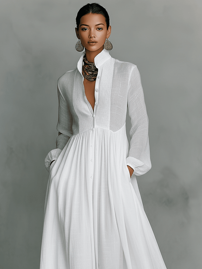 Rebeca | Vestido largo minimalista con líneas limpias y un toque elegante - Marina Durán