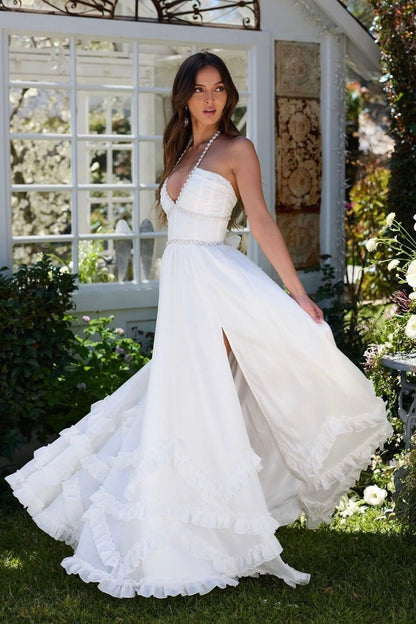 Rocío | Vestido Largo Floral con Escote Joya, Glamour y Elegancia - Marina Durán