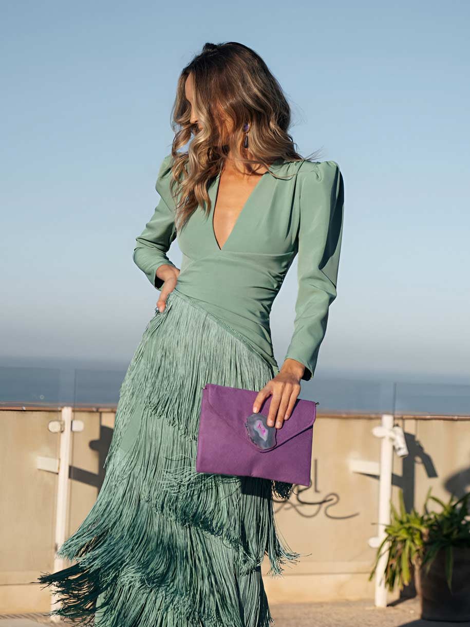 Rosalia | Vestido de flecos con glamour y movimiento - Marina Durán