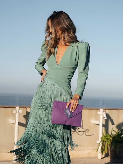 Rosalia | Vestido de flecos con glamour y movimiento - Marina Durán
